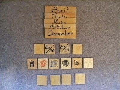 Large Handmade Wooden Perpetual Calendar Country House Cottage Tole 