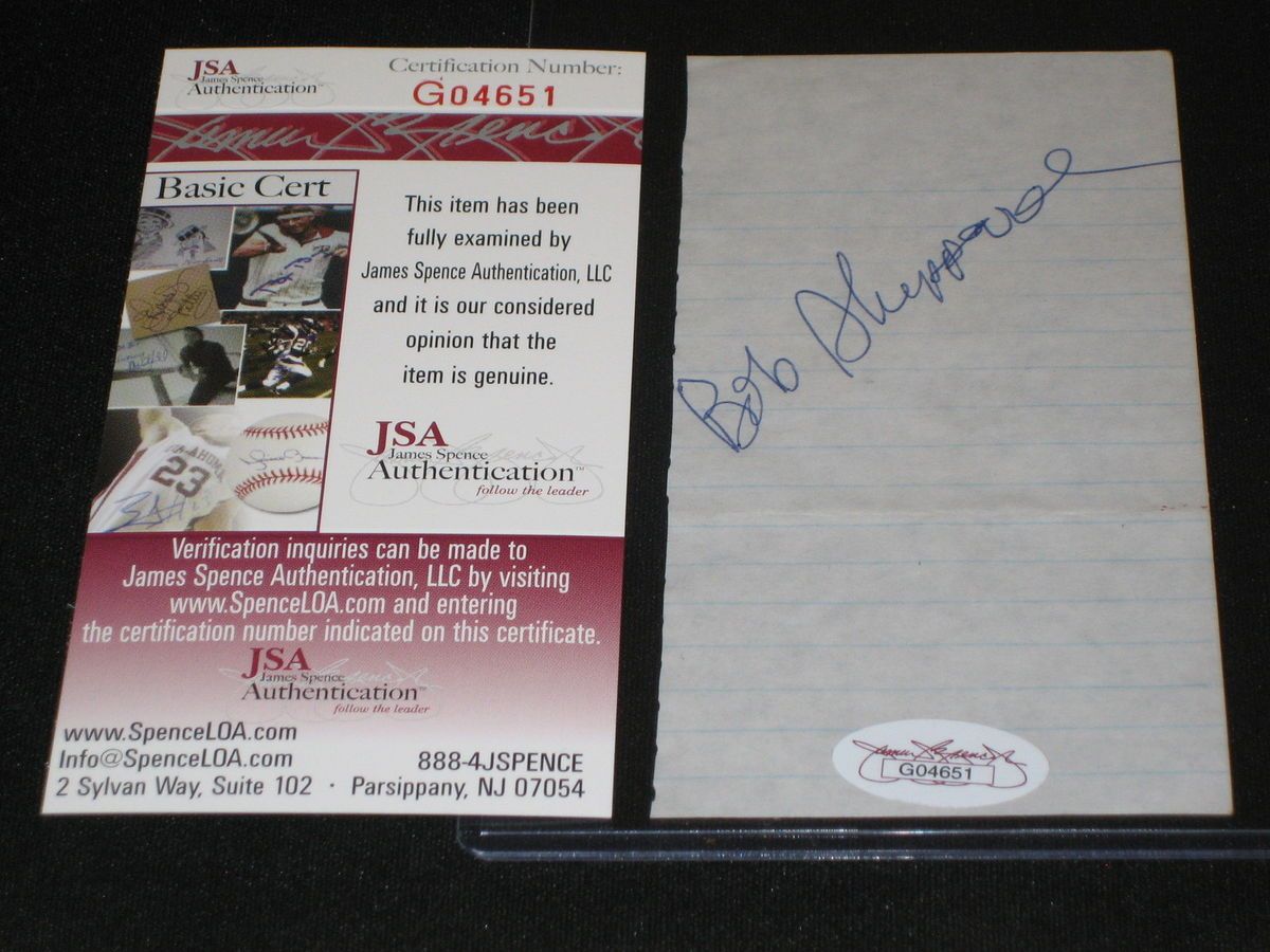 BOB SHEPPARD YANKEES ANNOUNCER SIGNED AUTOGRAPH CUT SIGNATURE JSA