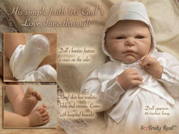 Ashton Drake Blessed Beginnings Boy So Truly Real Christening Doll 