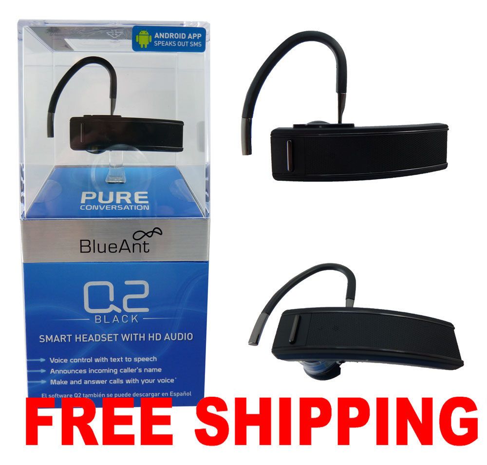 NIB BlueAnt Q2 Smart Bluetooth Headset w HD Audio for Apple Samsung LG 