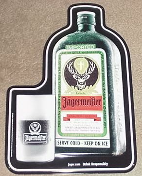 Jagermeister Metal Sign Bottle Shot Glass 15 x 10 In