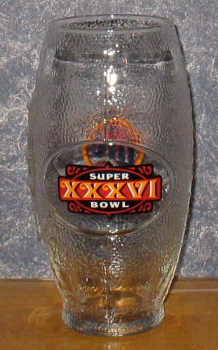 Miller Lite Super Bowl XXXVI Football Shaped Pint Beer Glass