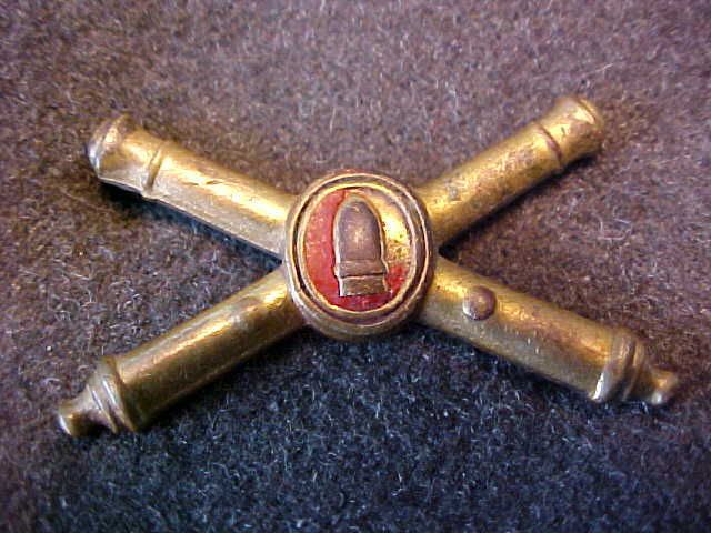 WW2 US Army Coast Artillery Officer Insignia Marked BOS