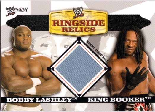 BOBBY LASHLEY KING BOOKER T 2006 Topps Heritage II WWE Ringside Relics 