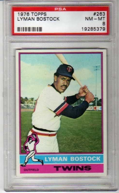 1976 Topps Lyman Bostock RC PSA 8 263