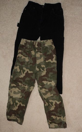 Boys Lot Pants Size 6 Black Cords Body Gear Camo Twill Garanimals 