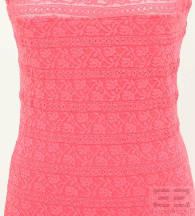  Hot Pink Lace Bodycon Dress Size 6 NEW