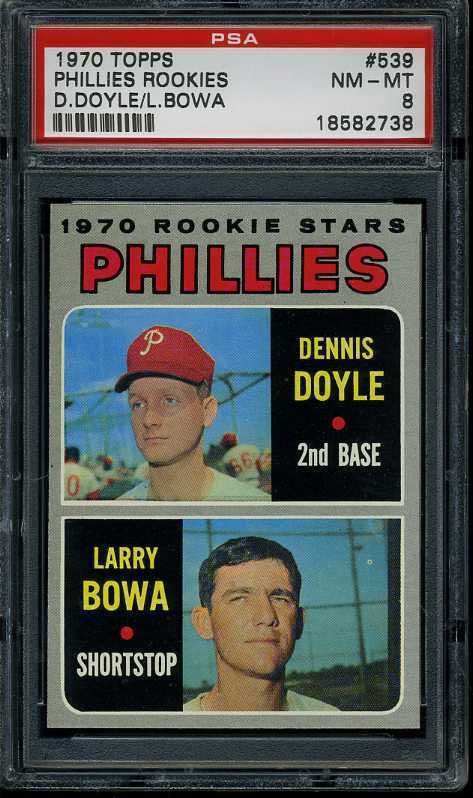 1970 TOPPS 539 LARRY BOWA RC PSA 8 PHILLIES 1419