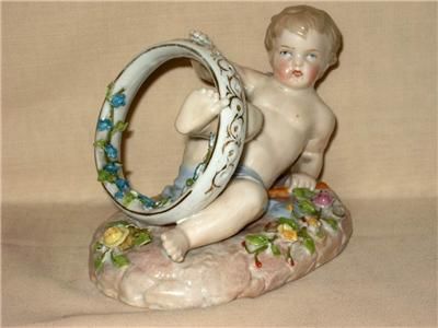   Century Rudolstadt Volkstedt Winged Cherub Figurine Ernest Bohn