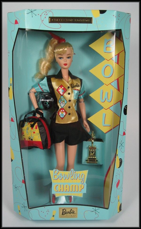 BARBIE Bowling Champ  Vintage Face Authentic Brunswick Bowling Ball 