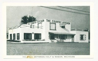 Holt MI Mason MI The Country Kitchen 1950s Black White Postcard