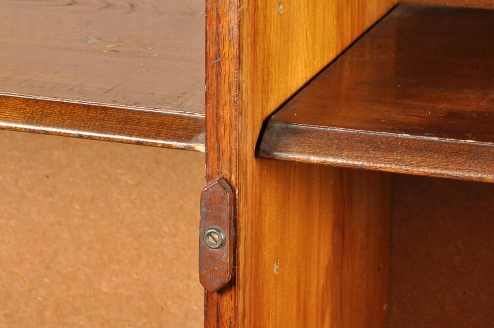   Large Barrister Lawyers Bookcase Oak Veneer w Glass Doors