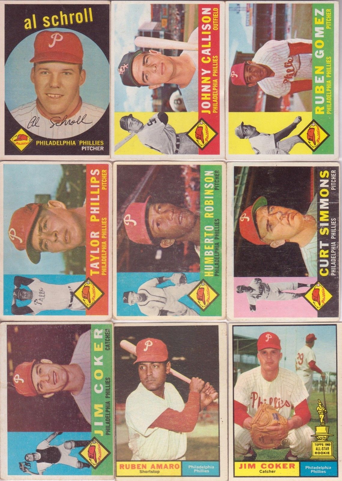 Lot 51 1957 69 Topps Phillies Cards Mostly Mid Mid High Grade BV $430 