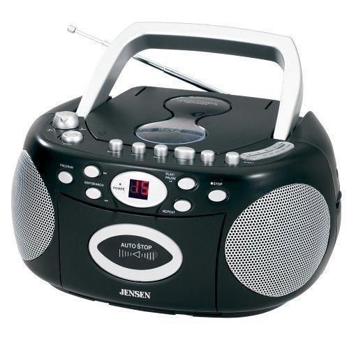 Jensen CD 540 Boombox Radio CD Cassette Player Recorder Black