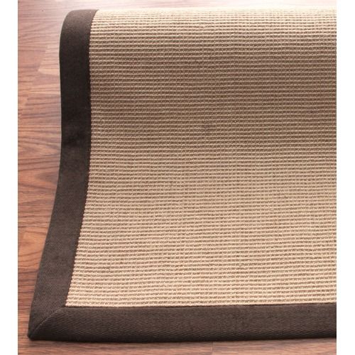 nuLOOM Natural Jute Cotton Brown Border Rug