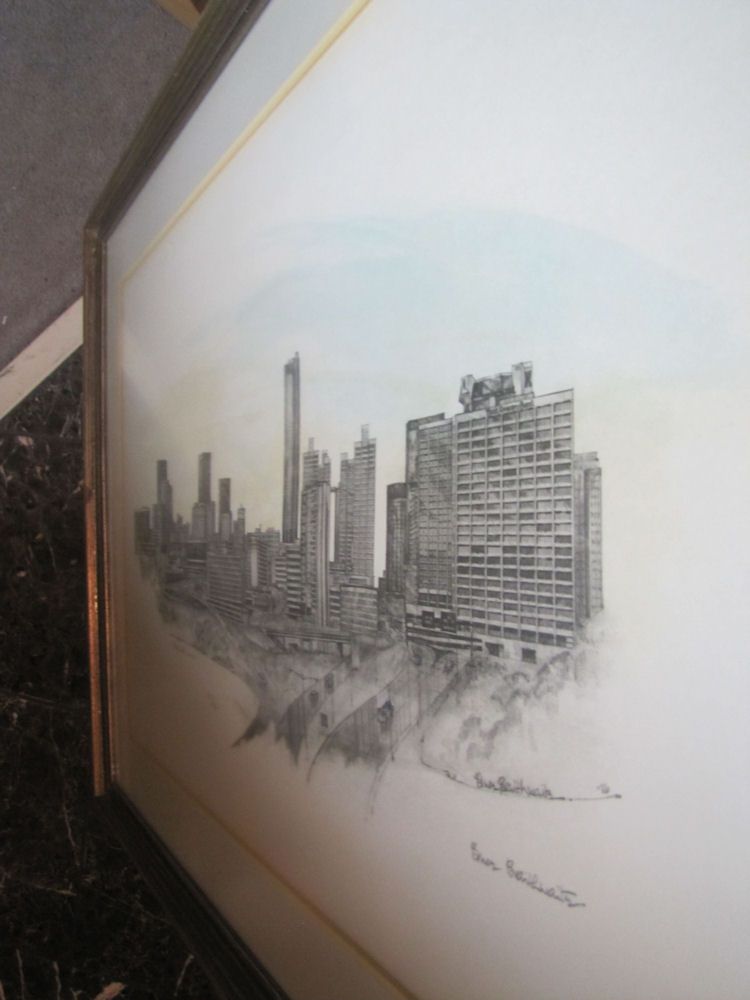 Bruce Braithwaite Ed RARE Early 1976 Signed Print Downtown Atlanta 