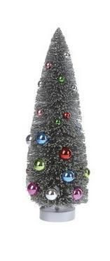 Christmas Village Bottle Brush Tree 12 with Multi Colored Balls RAZ 