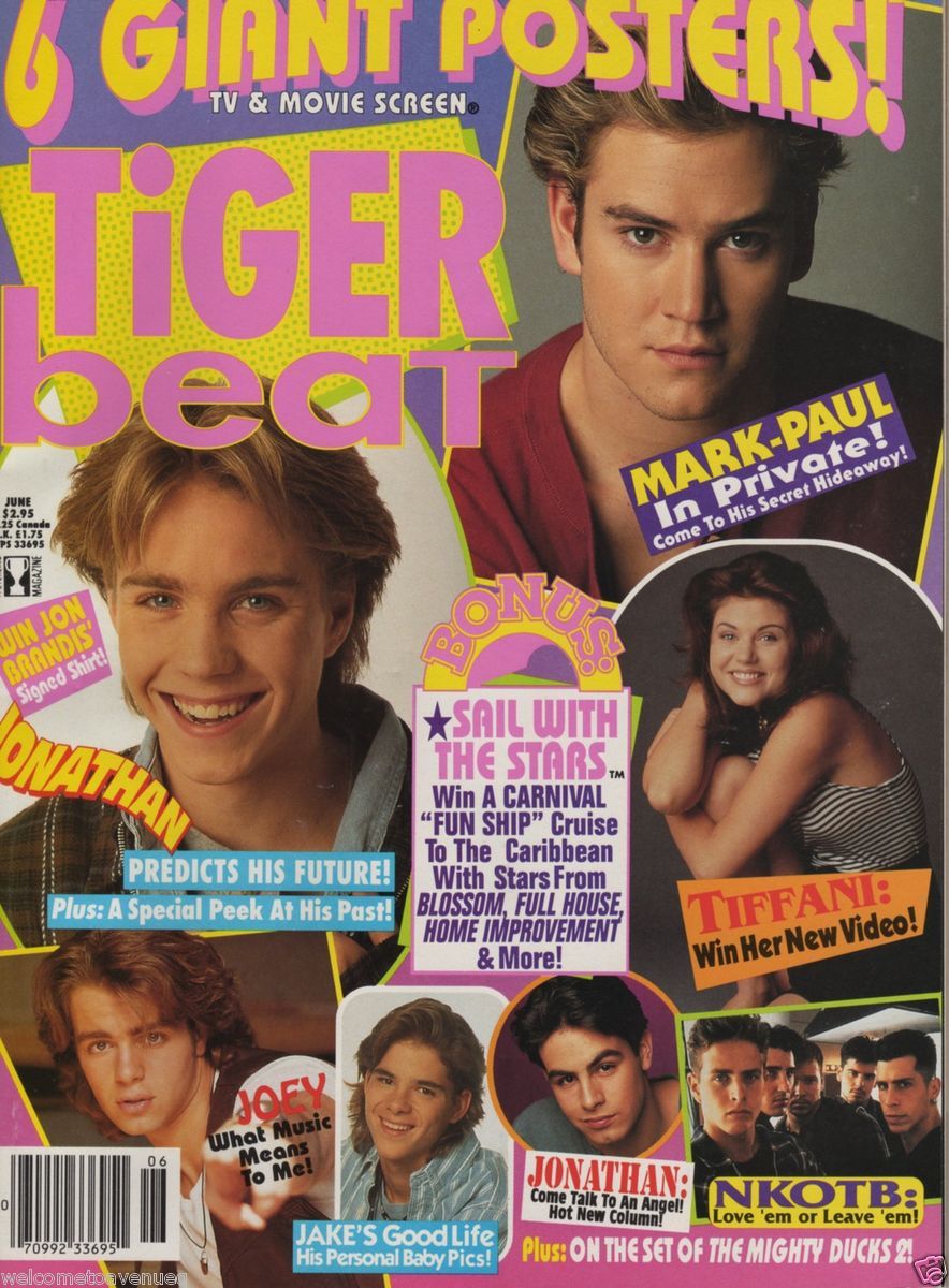 TIGER BEAT 6 94 Jonathan Brandis JAKE PATELLIS Jonathan Angel 90210 