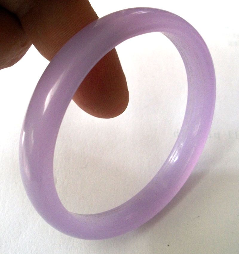 Antique Chinese Purple Jade Bangle Bracelet 60 Mm