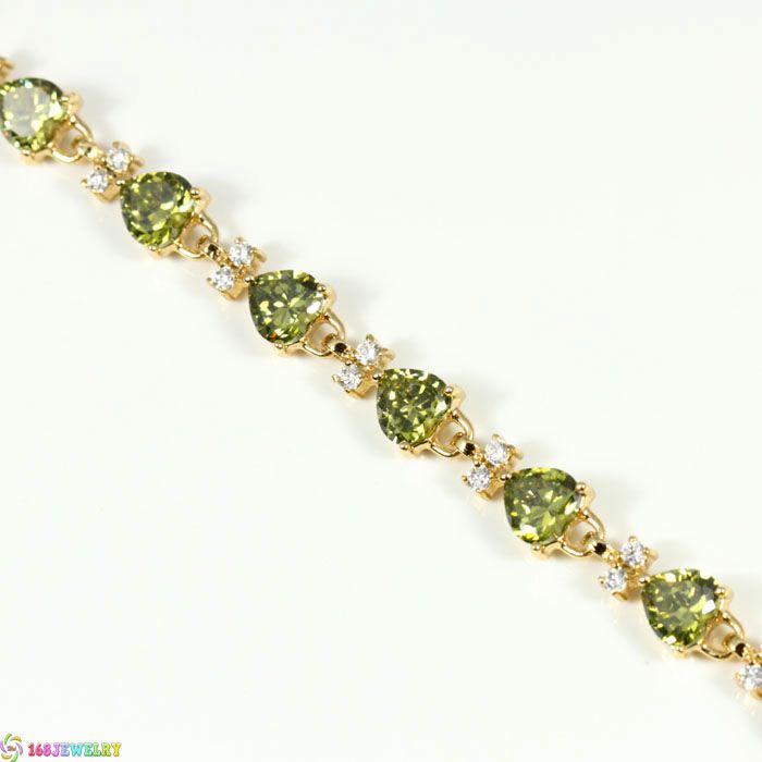 Superduper Green Peridot Silver 168JEWELRY Bracelet B695