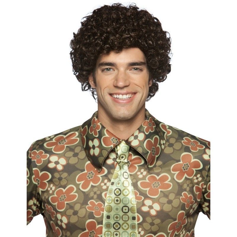 Brady Bunch Mike Brady Adult Costume Wig 1970s Retro Curly