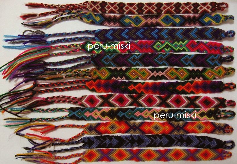 20 FRIENDSHIP BRACELETS from CUZCO, PERU   Handmade with Wool