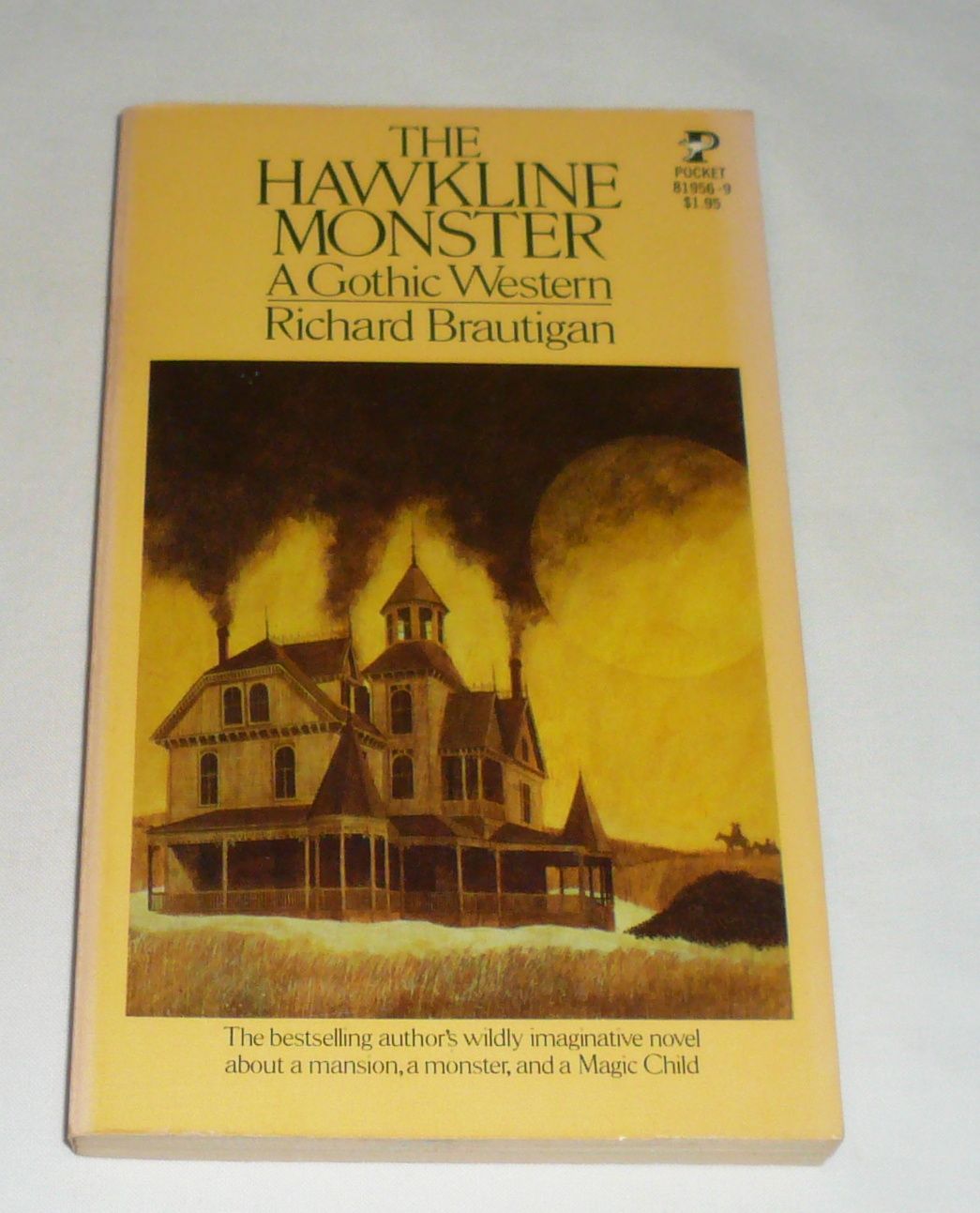 1976 Richard Brautigan THE HAWKLINE MONSTER ~ Pocket Books 81956 9