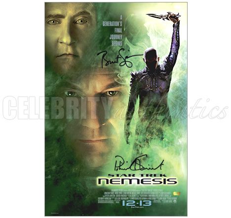 PATRICK STEWART & BRENT SPINER AUTOTOGRAPHED STAR TREK POSTER