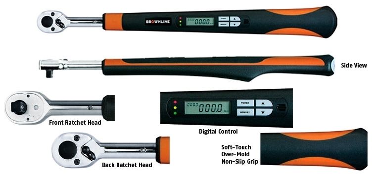 Brownline Torque Wrench Digital Control 1 2 Reversible Backlit Display