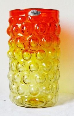 Blenko #6041 Wayne Husted vinyard series bubblewrap hand blown glass 