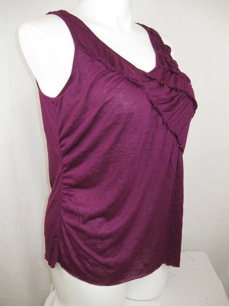 NWOT Lane Bryant Size 26/28 Black Sleeveless Flutter Tank in Burgundy