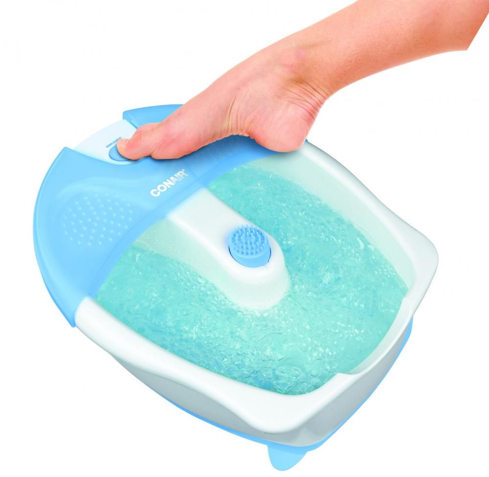 toe touch control activates soothing bubbles and heat attachment and 