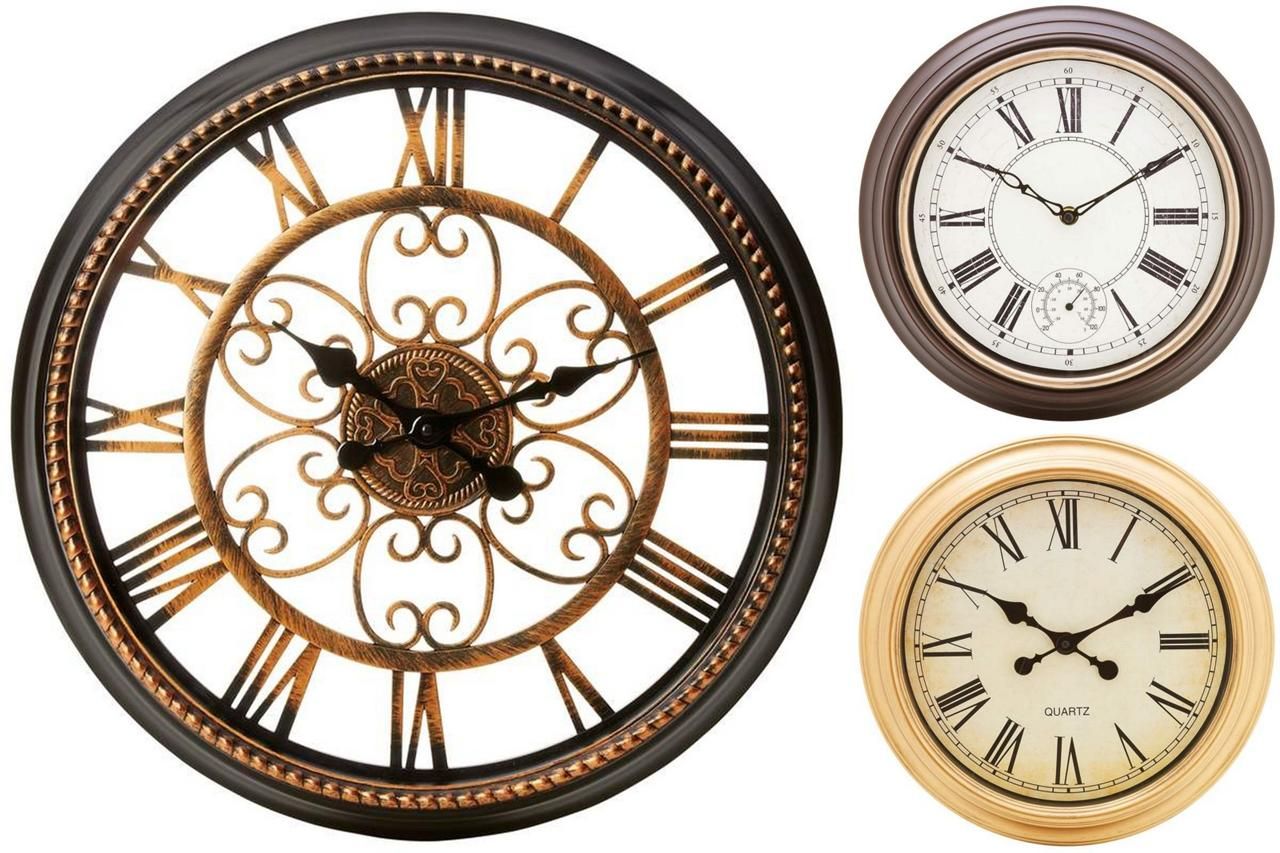 Brookwood Elegant 12 16 or 20 1 2 Round Wall Clocks Choice SHIP 