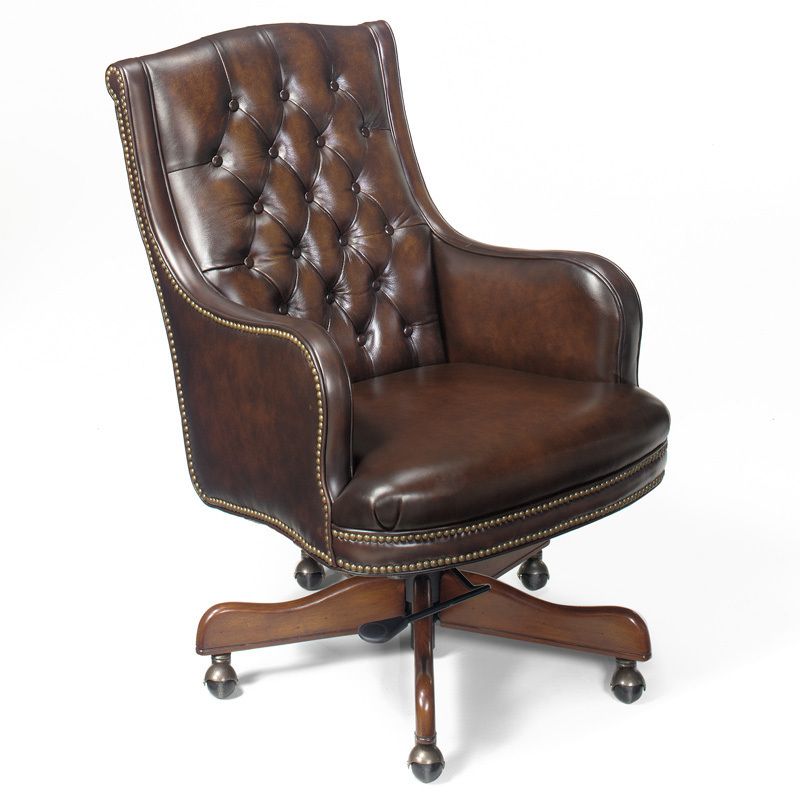 Brown Leather Executive Office Swivel Chair