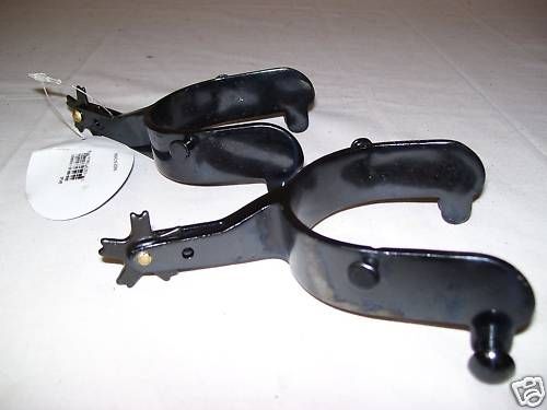 30 degree bull riding spurs rodeo PBR gear equipment Black Steel w 