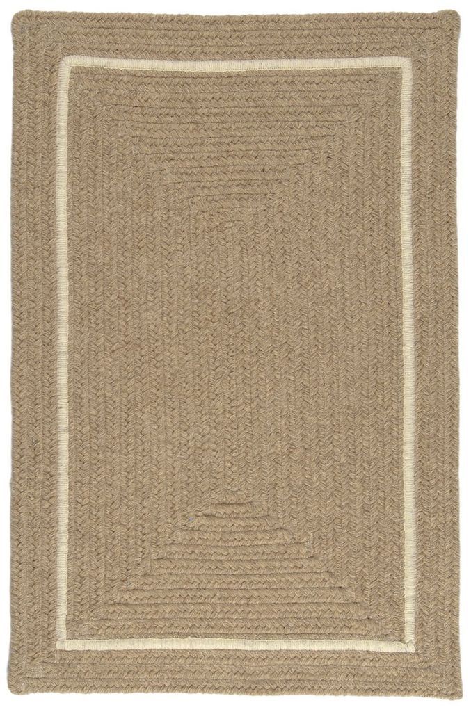 Premium Braided Area Rug Eco Natural Wool Carpet Muslin/Natural In 18 