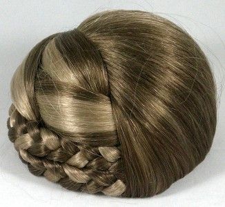 Blond Braided Bun Based Updo Chignon Pageant Hairpiece