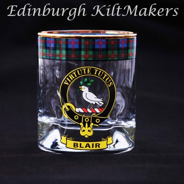 Ross Clan Crested Whisky Glass Tartan Whisky Glasses