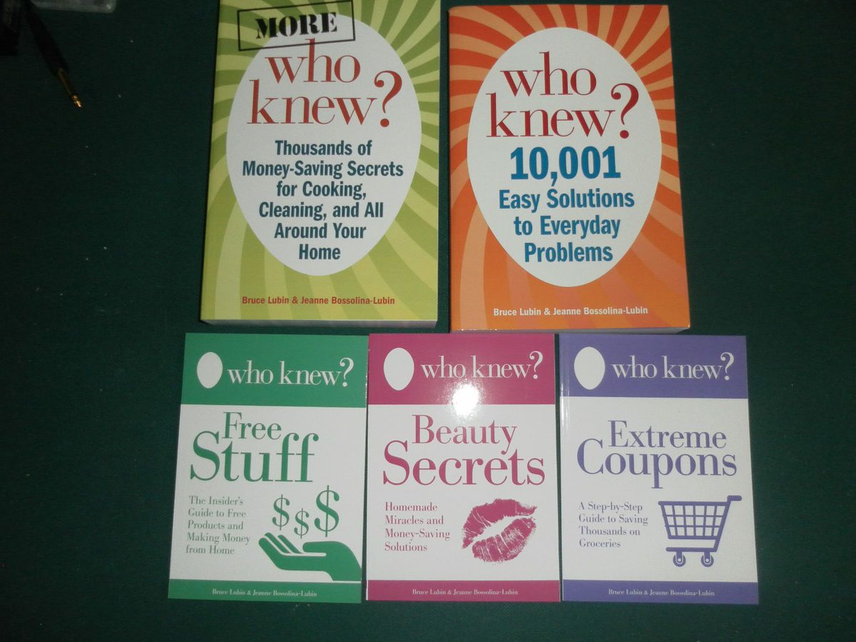 WHO KNEW SET OF 5 BOOKS BRUCE LUBIN JEANNE BOSSOLINA BRAND NEW NO 