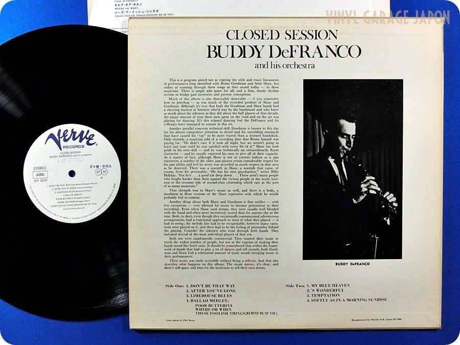 BUDDY DeFRANCO NM WAX / PROMO Closed Session MV 2632 Japan JAZZ LP 