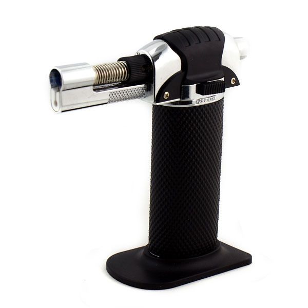 New Dual Flame Butane Torch Lighter Black 825