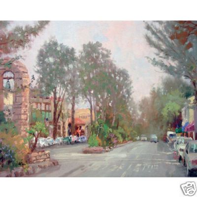 Thomas Kinkade Carmel Ocean Avenue 12x16 Signed Canvas