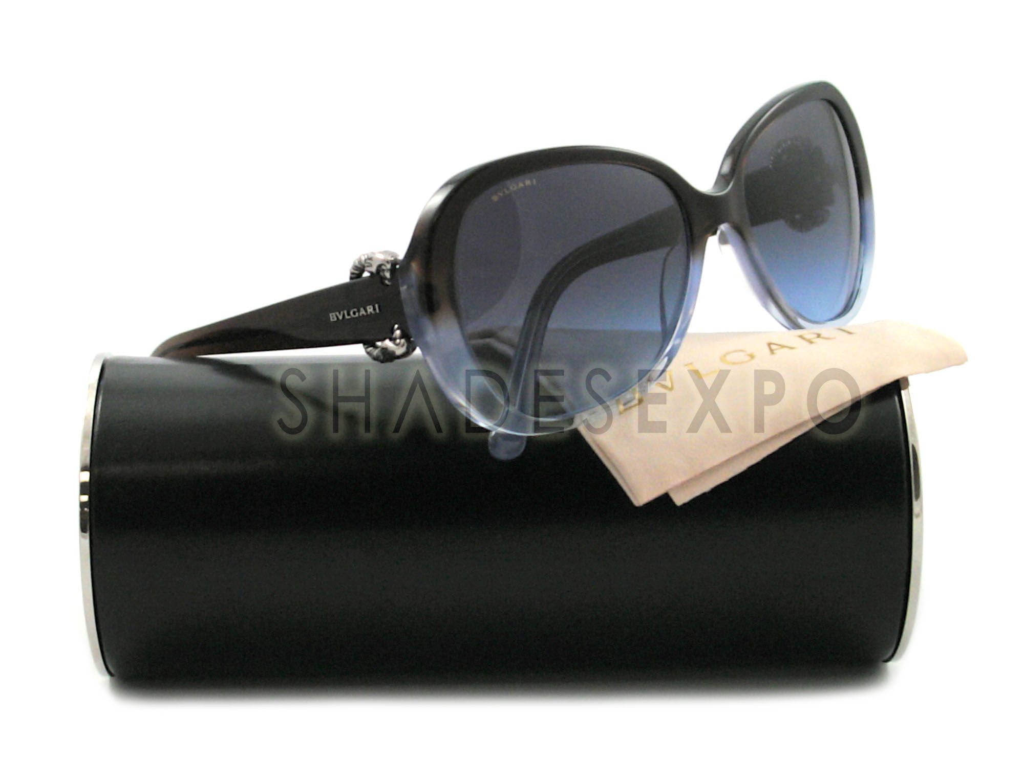 New Bvlgari Sunglasses BV 8077 Blue 5114 8F BV8077 Auth