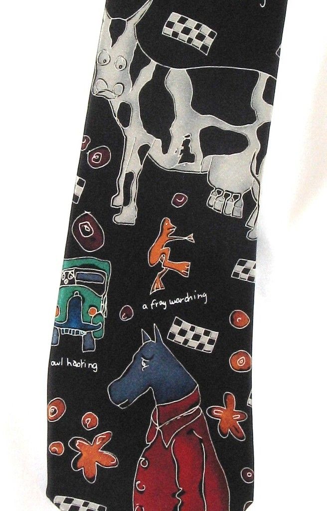 Burma Bibas Mens John Lennon Artwork Silk Tie RARE