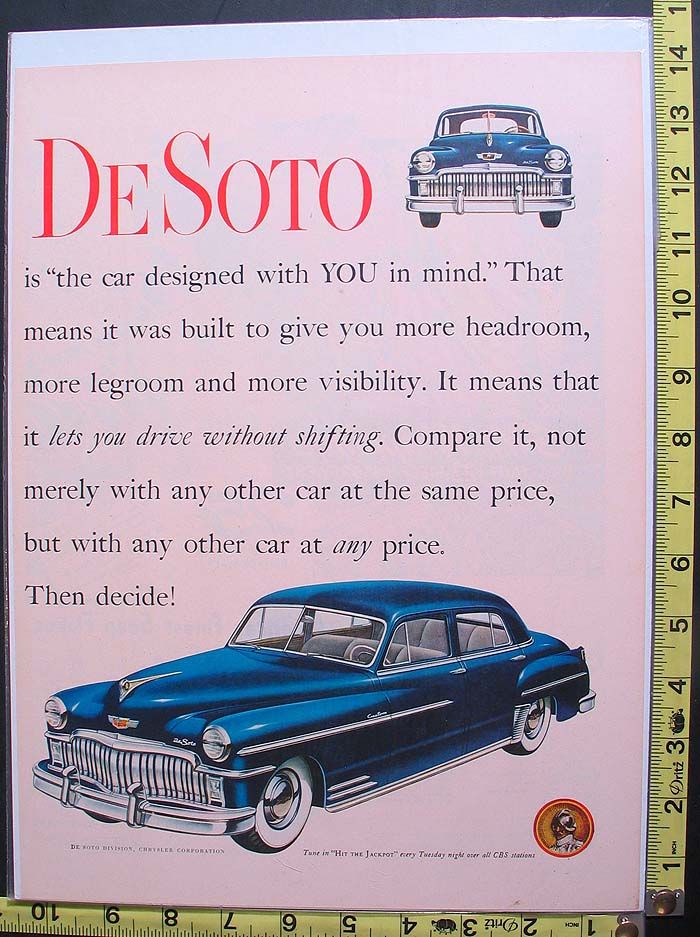 Original 1950 DeSoto Car Advertisement Automobile Ad