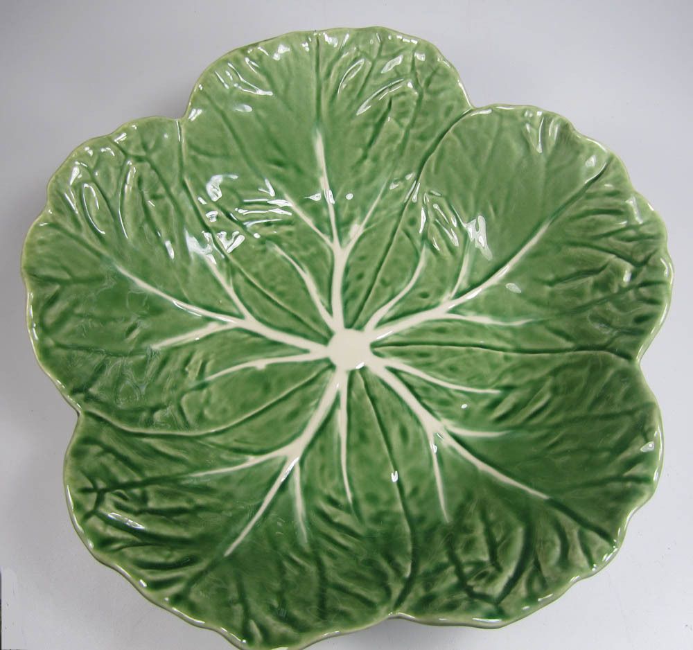 Gracious Home Portugal Green Cabbage Leaf Salad Bowl 11 5