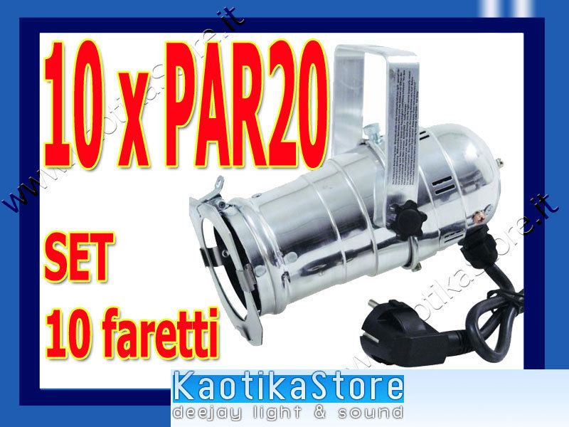 Set 10 Faretti PAR20 Luci Par 20 Faretto Faro Bar Pub