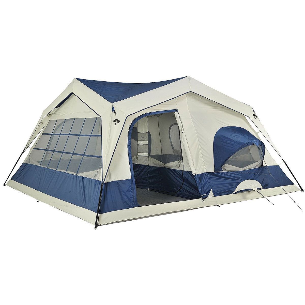 Camping Tent with Three Room and Porch 15 x15 Ft 12 Person Wheeled 