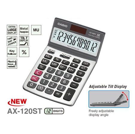 New Casio Desk Calculator AX 120ST 12 Digits Display