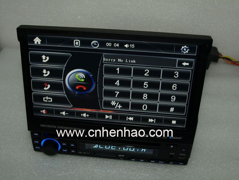 Single DIN 7Digital Touch Screen GPS DVD CD Car Player